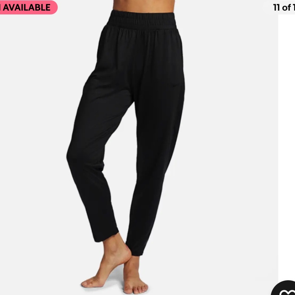 Nike Women Flow Lux Dri-FIT Training Pants Loose Fit Black Size M